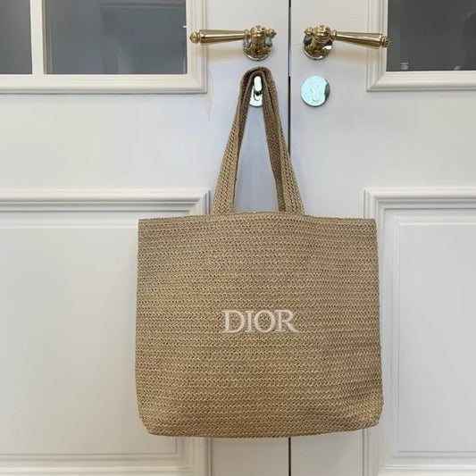 Shopper Estiva in Rafia con Logo Dior